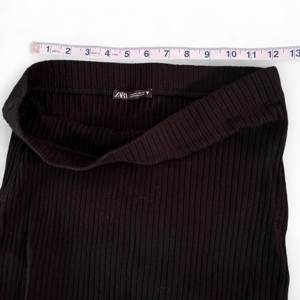 Zara Black Midi Skirt Size Medium - Picture 4 of 6